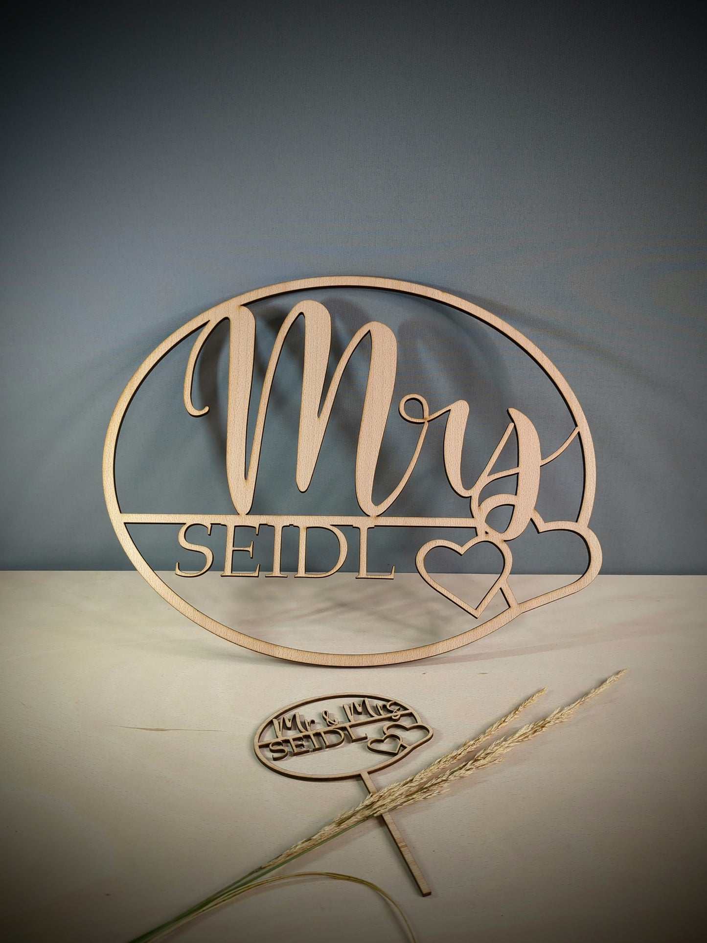 Mr & Mrs Stuhlschild für Hochzeit - Die Bildschneiderei
