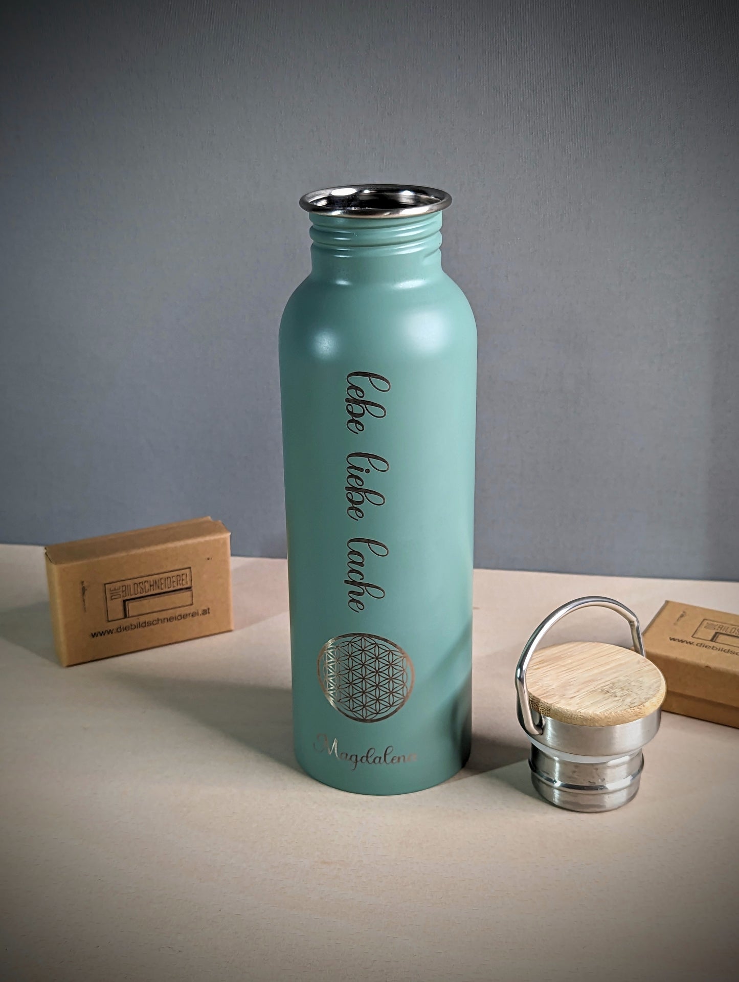 Personalisierte Trinkflasche Edelstahl - verschiedene Motive - Die Bildschneiderei