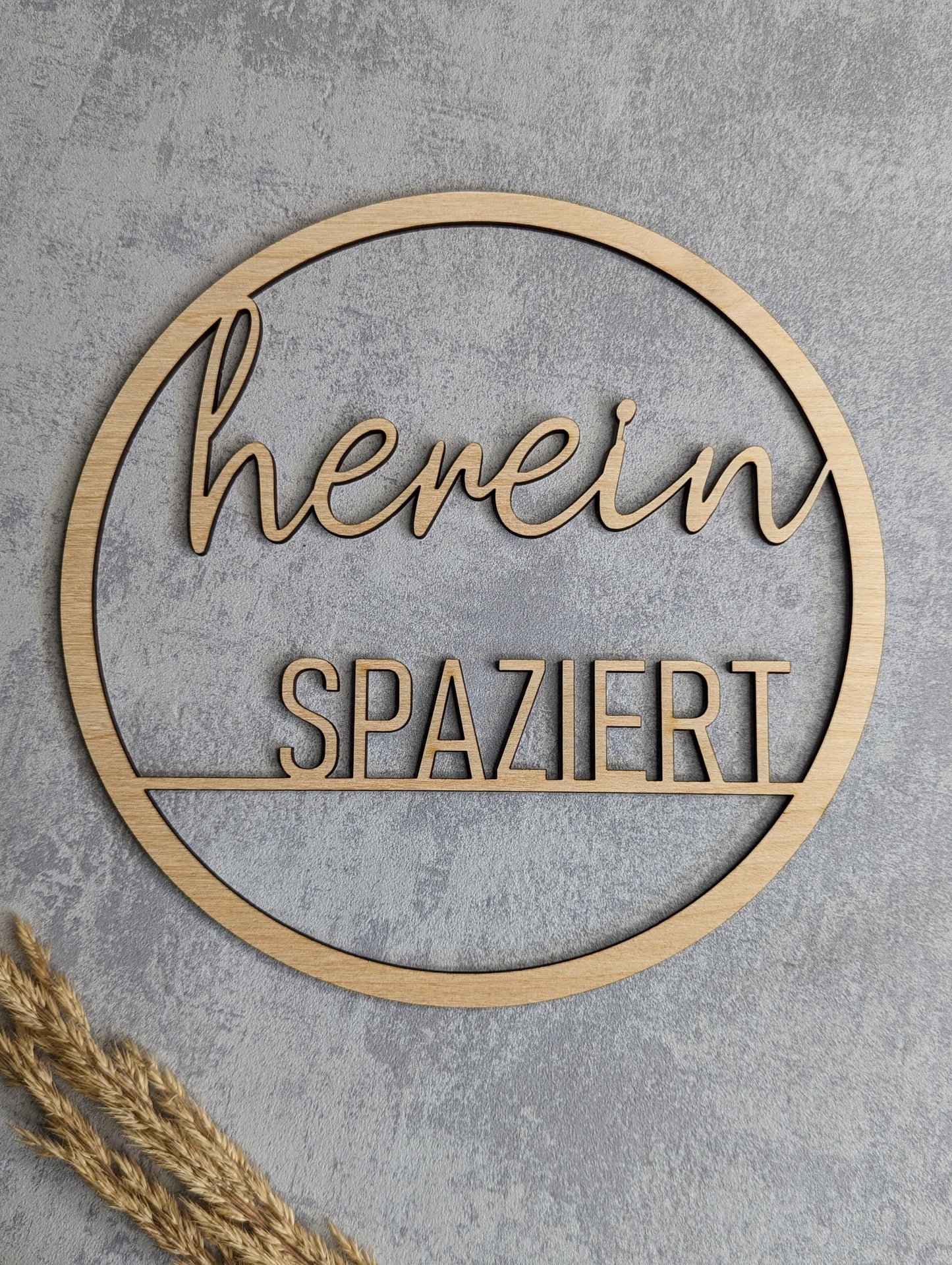 Wanddeko 'Hereinspaziert'
