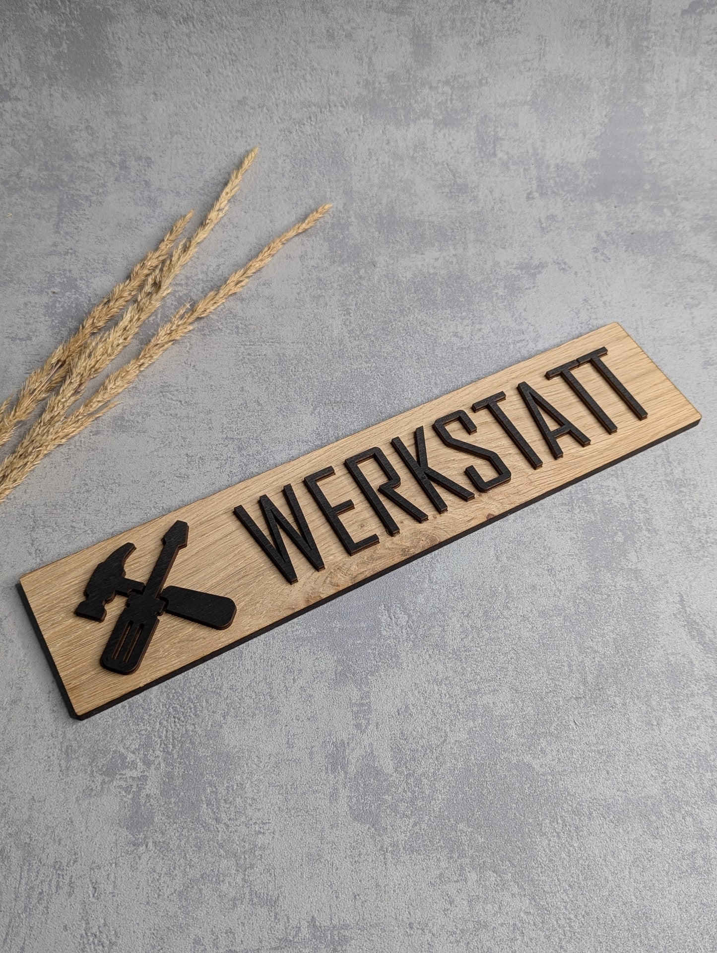 Werkstattschild Eichenholz