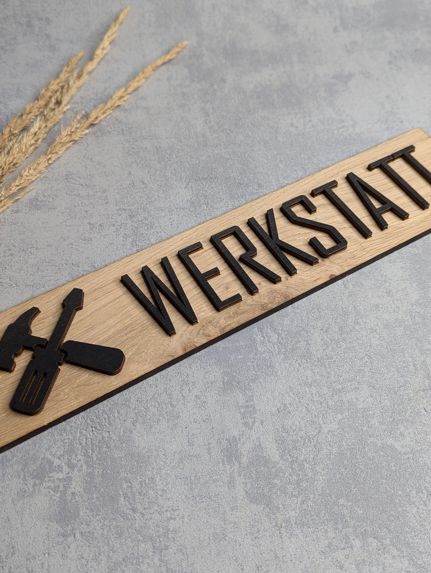 Werkstattschild Eichenholz