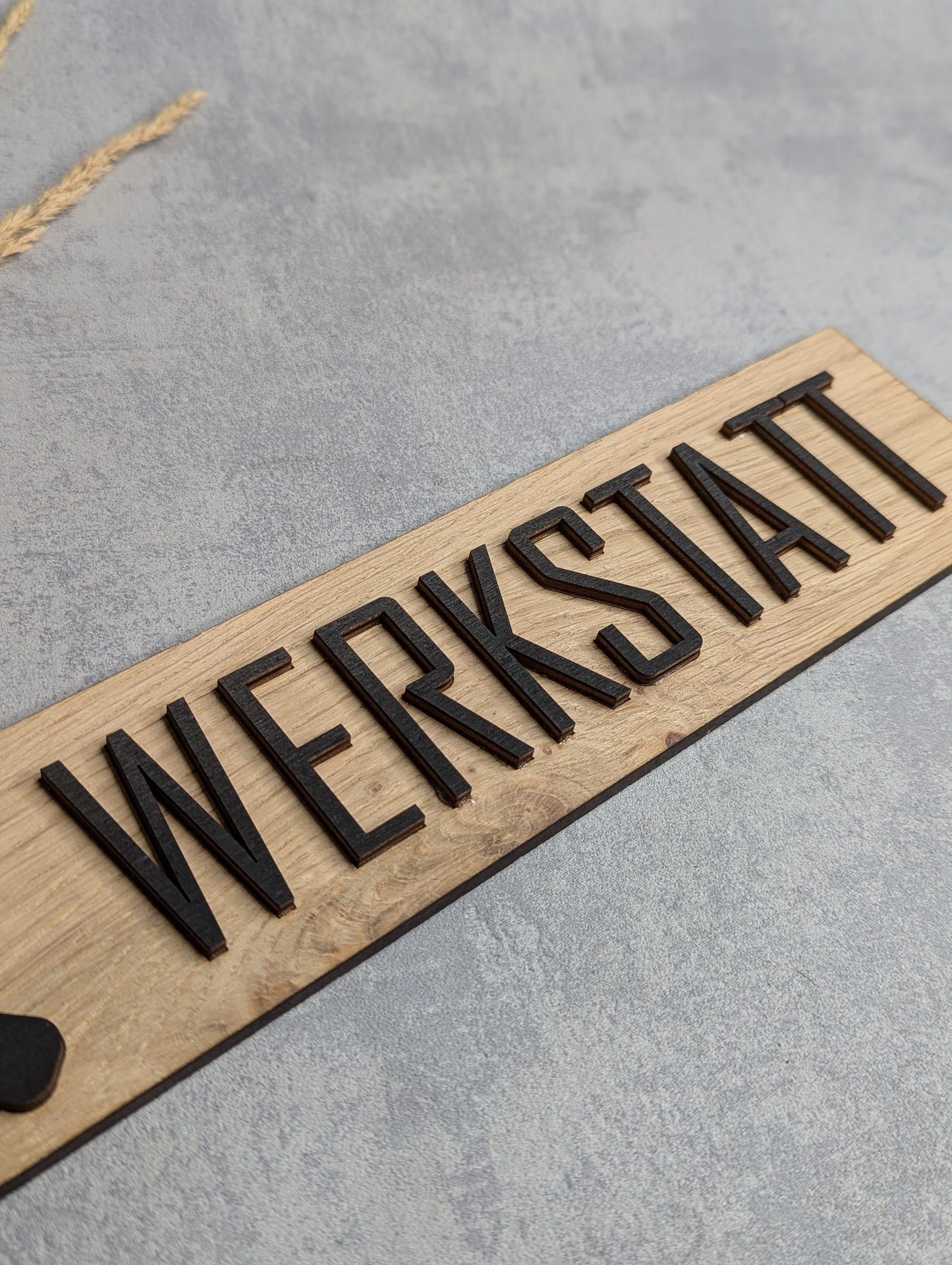 Werkstattschild Eichenholz