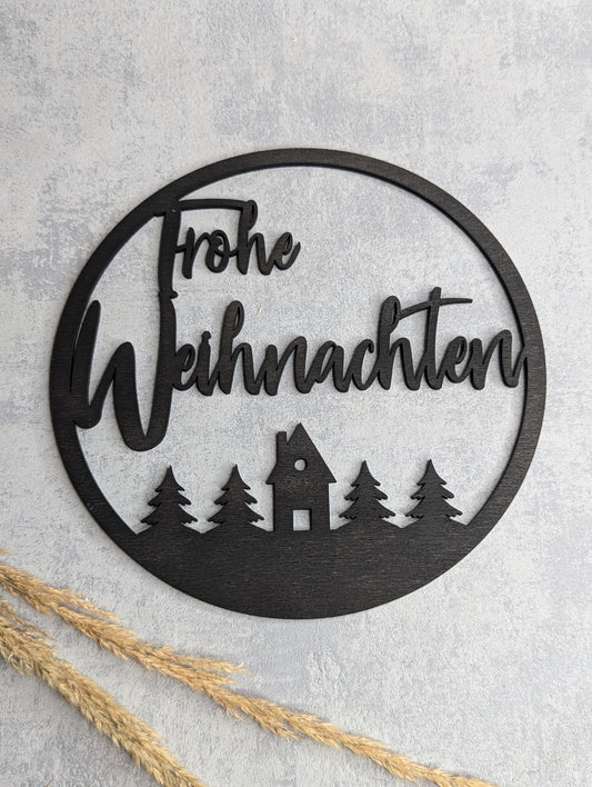 Weihnachtliches Türschild - Die Bildschneiderei