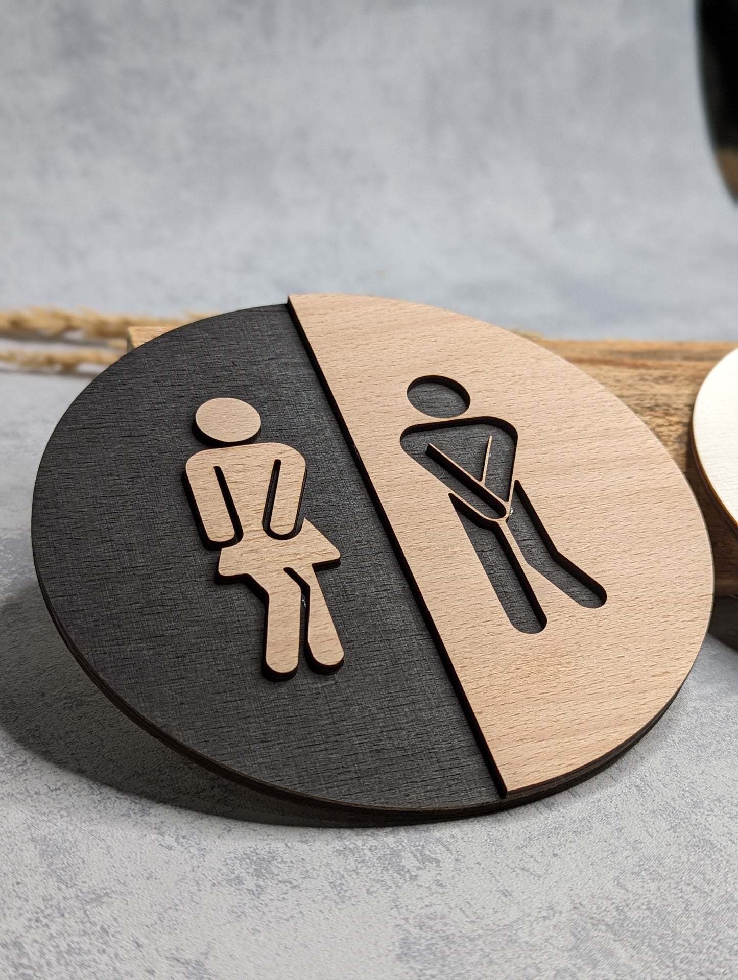 Toilettenschilder aus Holz – WC-Schilder Damen & Herren