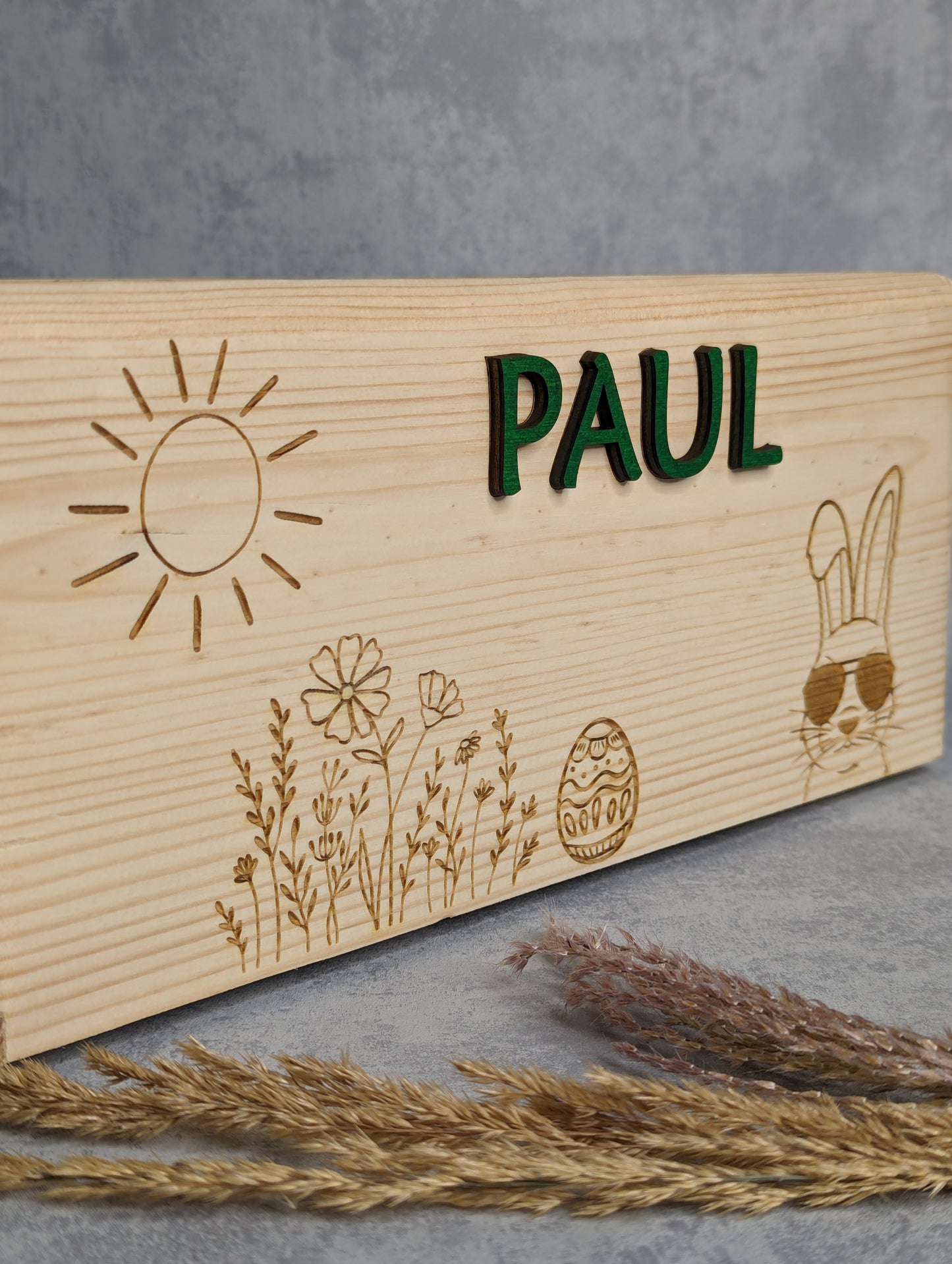 Personalisiertes Osternest aus Holz - Nachhaltige Osterdeko für Kinder - Die Bildschneiderei