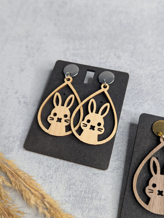 Ohrringe Hasen Holz