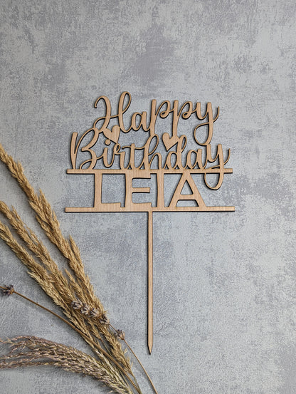 Personalisierter Caketopper Happy Birthday - Die Bildschneiderei