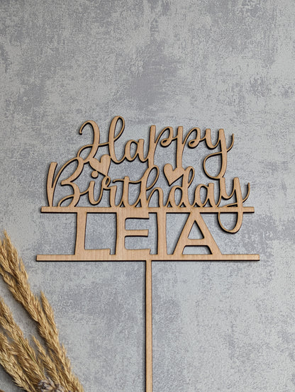 Personalisierter Caketopper Happy Birthday - Die Bildschneiderei
