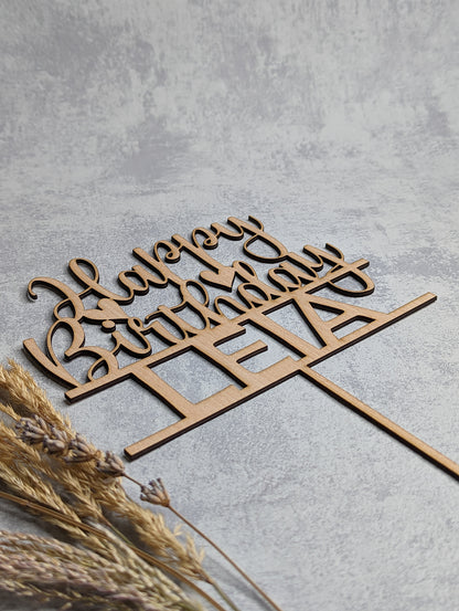 Personalisierter Caketopper Happy Birthday - Die Bildschneiderei