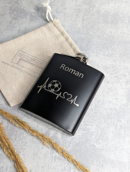 Personalisierter Flachmann Fußball - verschiedene Motive - Die Bildschneiderei