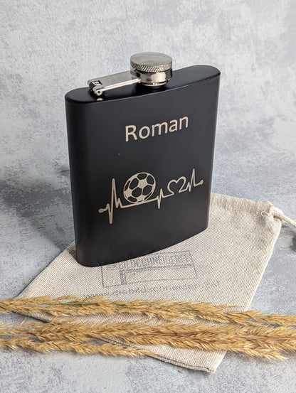 Personalisierter Flachmann Fußball - verschiedene Motive - Die Bildschneiderei