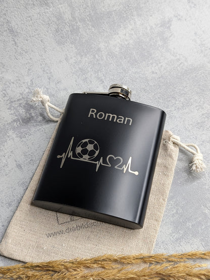 Personalisierter Flachmann Fußball - verschiedene Motive - Die Bildschneiderei