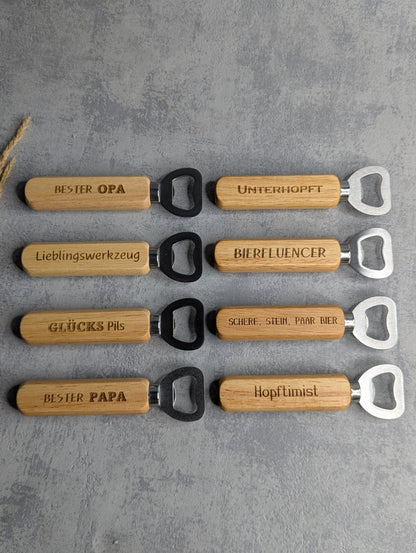 Flaschenöffner mit Gravur – verschiedene Sprüche - Die Bildschneiderei