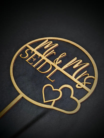 Mr & Mrs Caketopper für Hochzeit - Die Bildschneiderei