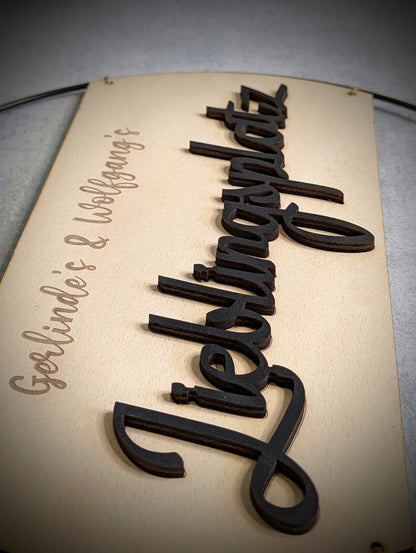 Personalisiertes Schild Lieblingsplatz - Die Bildschneiderei