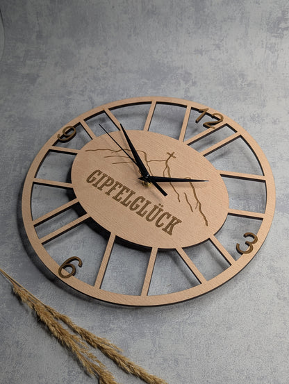 Wanduhr Gipfelglück - Die Bildschneiderei