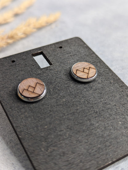 Ohrstecker aus Holz (Bergmotiv 12mm) - Die Bildschneiderei
