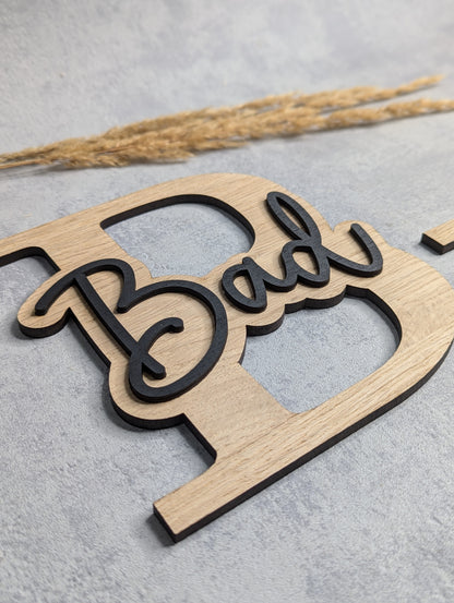 Holz Türschild mit Buchstabe & Schriftzug – Personalisierte Raumbeschriftung - Die Bildschneiderei