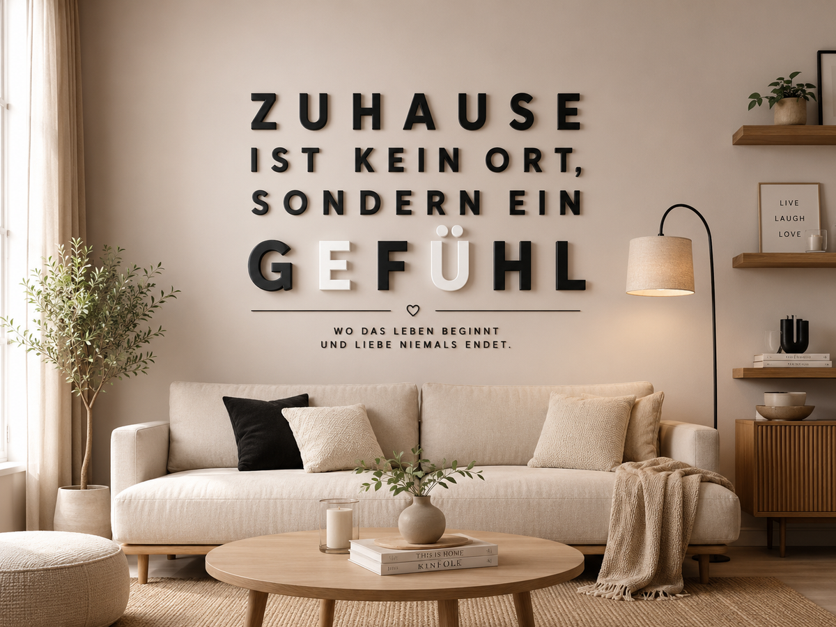 Individuelle 3D-Buchstaben für die Wand in moderner Schriftart
