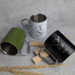 Personalisierte Edelstahl-Tasse mit Karabiner & Gravur