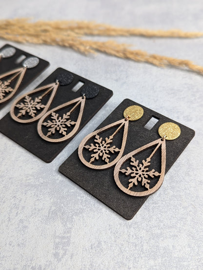 Weihnachtsohrringe aus Holz - Die Bildschneiderei