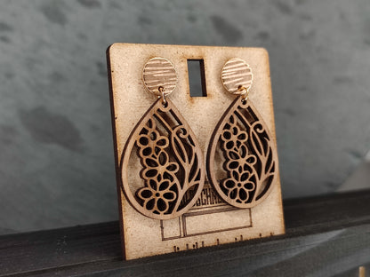 Ohrringe aus Nussholz - Die Bildschneiderei